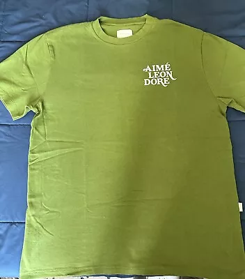 Aime Leon Dore ALD T Shirt Green White Size Large (L) 70s Style Logo • $75