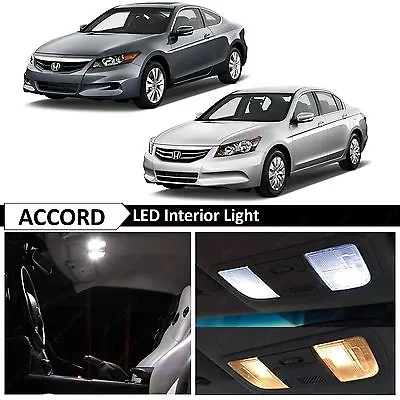 $12.89 • Buy Full White Interior LED Lights Bulbs Kit Fits 2003-2012 Honda Accord Coupe Sedan