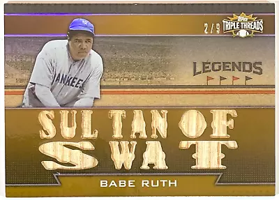 2011 Topps Triple Threads Gold Babe Ruth Sultan Of Swat GU Relic SP #TTRL-3 /9 • $1295