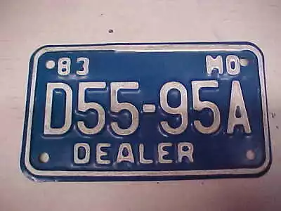 Original 1983 Missouri Motorcycle License Plate D55-95A Vintage Harley Dealer MO • $79.99