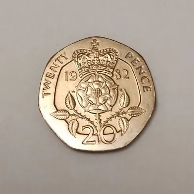 RARE GENUINE 1982 20p Twenty Pence Coin **ORIGINAL FIRST YEAR MINT** • £10