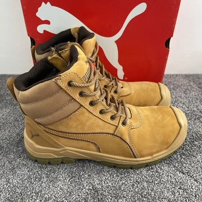 $140 • Buy Puma Tornado WHEAT 630787 Safety Work Boot Zip Side Scuff Cap Nubuck Comfort UK8