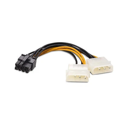 £1.95 • Buy Dual 4 Pin Molex To 8 Pin Pci-e PCI Express 8 Pin Graphics Card Power Cable Twin