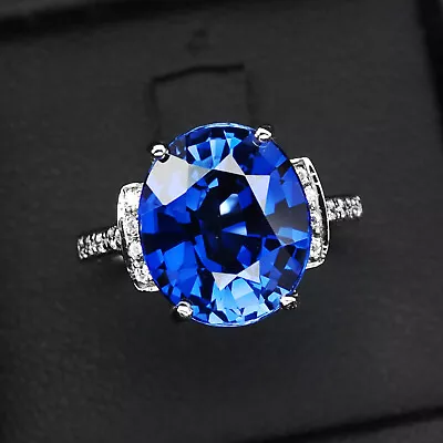 Invaluable Light Blue Sapphire 8Ct 925 Sterling Silver Handmade Rings Size 6.5 • $32.99