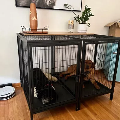 Suppression Reduce 52  Spacious Pet Dog Crate Cage W/ Divider Panel For Training • $42.95