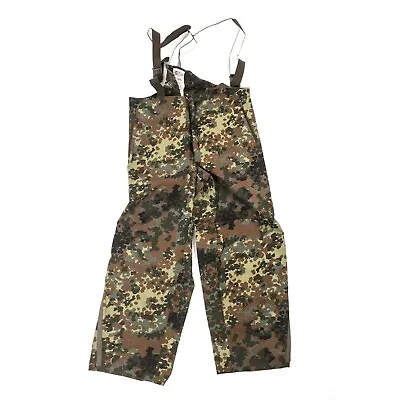 £28.80 • Buy German Army Waterproof Trousers Pants Bib & Brace Goretex Over Flecktarn Camo