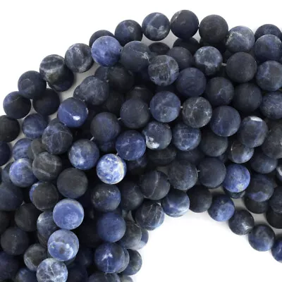 Natural Matte Blue Sodalite Round Beads 15.5  Strand 4mm 6mm 8mm 10mm 12mm • $4.49