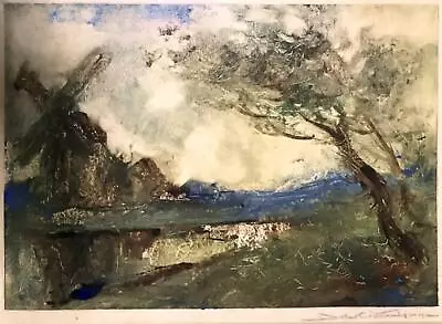 RARE MONOTYPE Signed ~ BRITISH IMPRESSIONIST ~ 1914 Monoprint JOHN WITCOMBE • $445