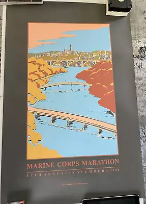 Marine Corps Marathon Poster 15th Annual 1990 23x35 Rolled • $65