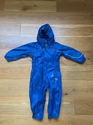 £6.99 • Buy Boys Blue Regatta Waterproof All-In-One Rain Puddle Suit 18-24 Months 
