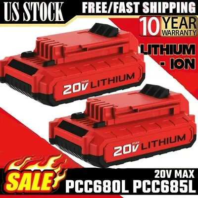 2Pack For Porter Cable PCC681L PACK 20V 20 VOLT MAX Lithium-Ion Battery PCC685L • $33