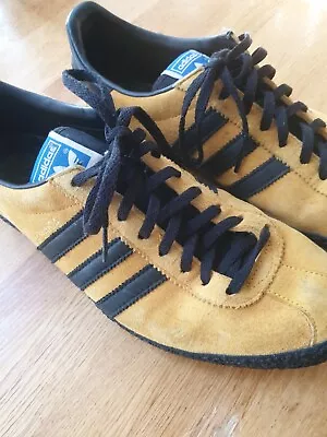 Adidas Jamaica Trainers UK 9 Bold Gold & Core Black Men's Casual Rare Shoes • £48