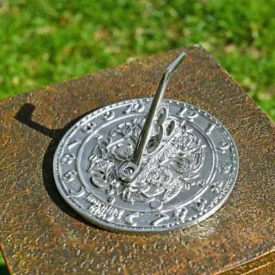 Chrome Garden Sundial 14cm Garden Ornament Sundial  • £27