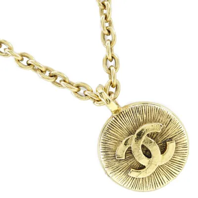CHANEL Vintage COCO Mark Necklace Plated Gold Women • $995.50