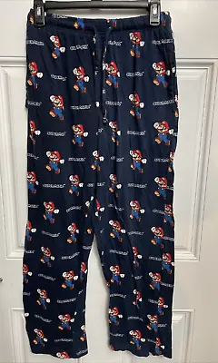 Men's Super Mario Bros. Pajama Blue Pants Sleep Nintendo Game Mario Small Lounge • $13