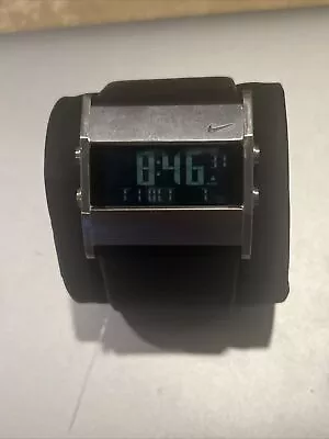 Rare-Brand New Nike Oregon Series Square Digital Black Leather & Stainless Watch • $199.99