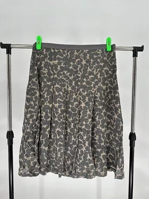 New Women’s Sigrid Olsen Silk Skirt Semi-Sheer Lined Grey Print • $12