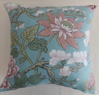 GP & J BAKER MAGNOLIA EAU DE NIL/PINK Cushion Cover Decor Pillowcase • £40