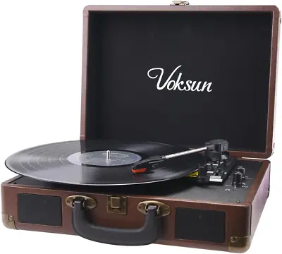 Record Player Portable Bluetooth Vinyl Turntable Built-In 2 Stereo Speakers • £92.86
