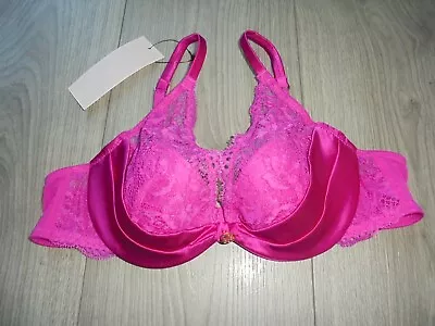 M&s Rosie For Autograph Pink Silk Blend High Apex Plunge Bra Uk Size 34c • £8.99