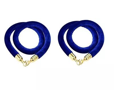 2 Pcs 4.9 Feet Velvet Stanchion Rope With Stainless Hooks For Movie Theaters VIP • $15.99