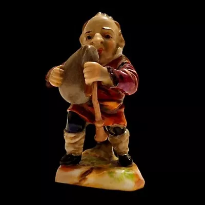 Antique Vintage Capodimonte Dwarf Bagpipe Musician Mansion House Figurine Italy • $49