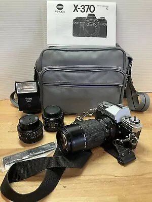 Minolta X-370 Black Film 35mm SLR Camera With Multiple Lenses Looks New • $74.96