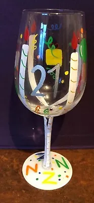 Jewellery Junction 21st Birthday Hand Painted Wine Glass B105 • £15