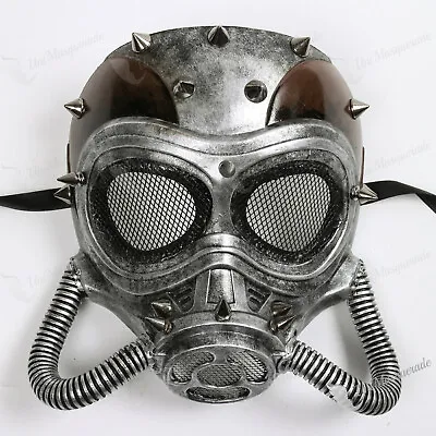 Ant-Man Brown Flies Eye Submarine Full Face Steampunk Gas Mask Black Silver • $28