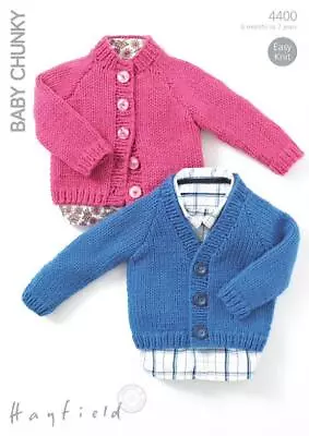 Sirdar Knitting Pattern - Hayfield Baby Chunky Cardigans 4400 • £6.49