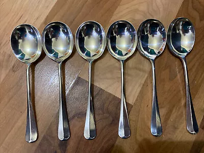 Set Of 6 Mappin & Webb Epns Rattail Soup Spoons • £15