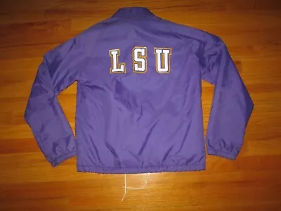 1980s 90s RARE Vtg LSU Tigers Double Sided CHALK LINE Wind Breaker Jacket Coat S • $99.99