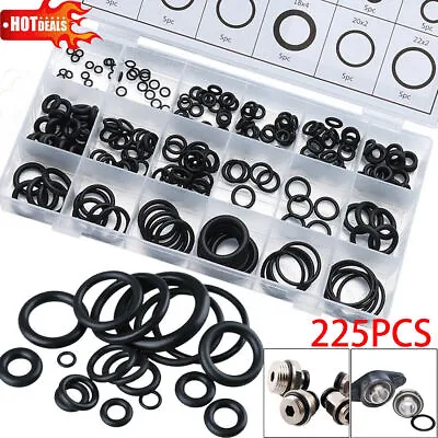 225XAssorted O RING SET Black Rubber Seals Sink Tap Washers Plumbing Air Gas • £4.79