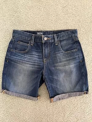 Mossimo Boyfriend Blue 100% Cotton Denim Cuffed Shorts 0/25 • $12.99