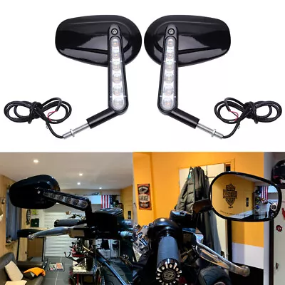 $79.19 • Buy Motorcycle LED Black Turn Signal Mirrors For Harley Davidson V-Rod Muscle VRSCF