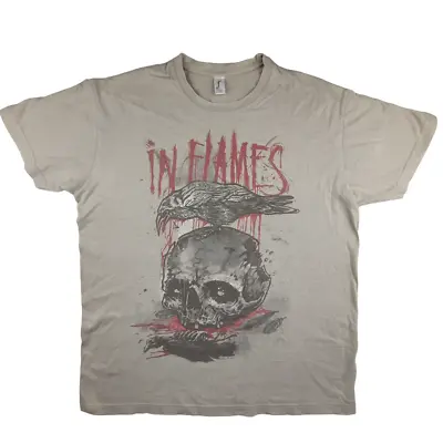 Sol's In Flames  All For Me  T Shirt Size L Beige Mens Cotton Crew Graphic Tee • £19.99