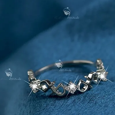 18K White Gold GF Women's Wedding Ring Simulated Diamond Slim Fashion • $15.99