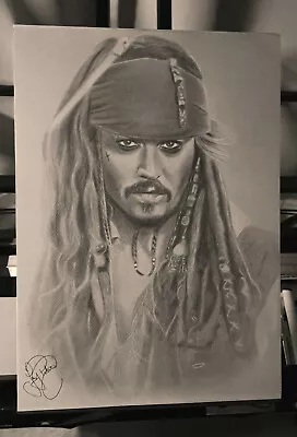 Jack Sparrow Art Print Pirates Of Caribbean A3 Size Johnny Depp Picture Canvas • £20