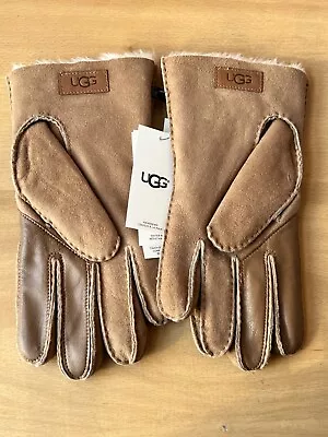 Ugg Australia Mens Genuine Fur Lined Suede & Leather Gloves Brand New With Tags • $129