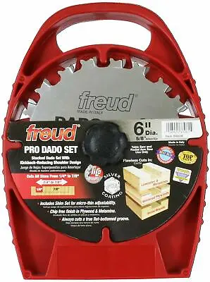 NEW FREUD SD206 6  X 10 Tooth Professional Dado SAW Blade SET Freud ITALY • $82.95