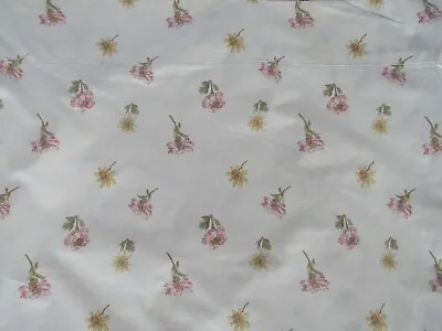 Martha Stewart King Size Flat Floral Sheet Pink Yellow Green On Cream Usa 15964 • $18.95