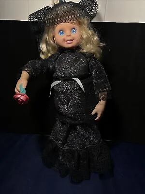 Vintage 1989 Tyco My Pretty Ballerina Doll 16  W/ Black Sparkles Dress W/ Stand • $9.99