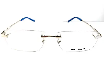 New MONTBLANC MB 105O 003 57-14-150 Rimless Silver Men's Eyeglasses Frame Japan • $249.99