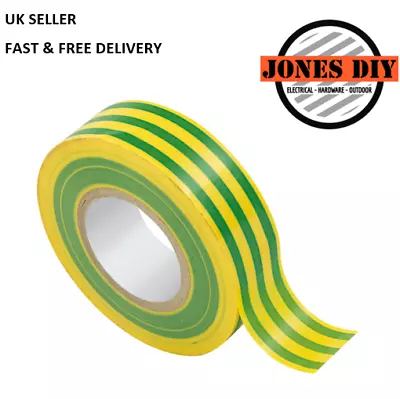 Green And Yellow Electrical Pvc Tape Insulation Insulating Tape Flame Retardent • £2.39