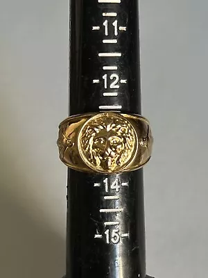 14k Solid Gold Lion Ring Men Side 13  • $823