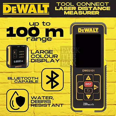 DEWALT 100M Laser Range Finder Distance Measurer Meter Water Resistant DW03101XJ • $364.32