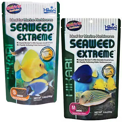 Hikari Seaweed Extreme Pellets / Wafers Fish Food Marine Herbivore Aquarium Tank • £5.79
