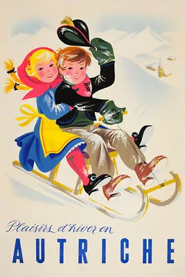 364942 Sun Snow Fun Austria Vintage Ski Tourism Art Decor Print Poster • $29.95