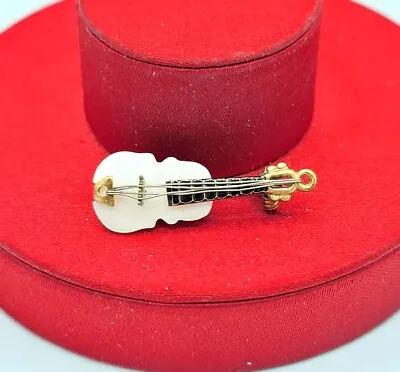 Vtg Tiny Pin Brooch Western Germany MOP Shell Cello Violin Instrument Jewelry  • $39.99