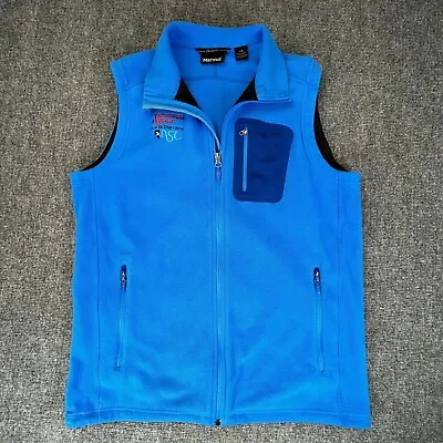 Marmot Polartec Fleece Vest Men’s Size L Large Bright Blue Reactor Ski Hiking • $29.50